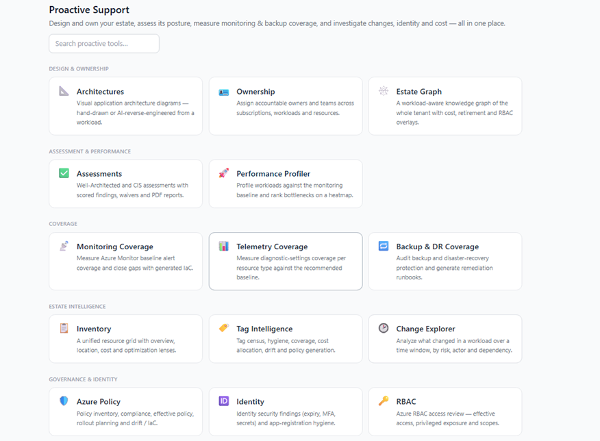 Azure Support Agent proactive-support experience