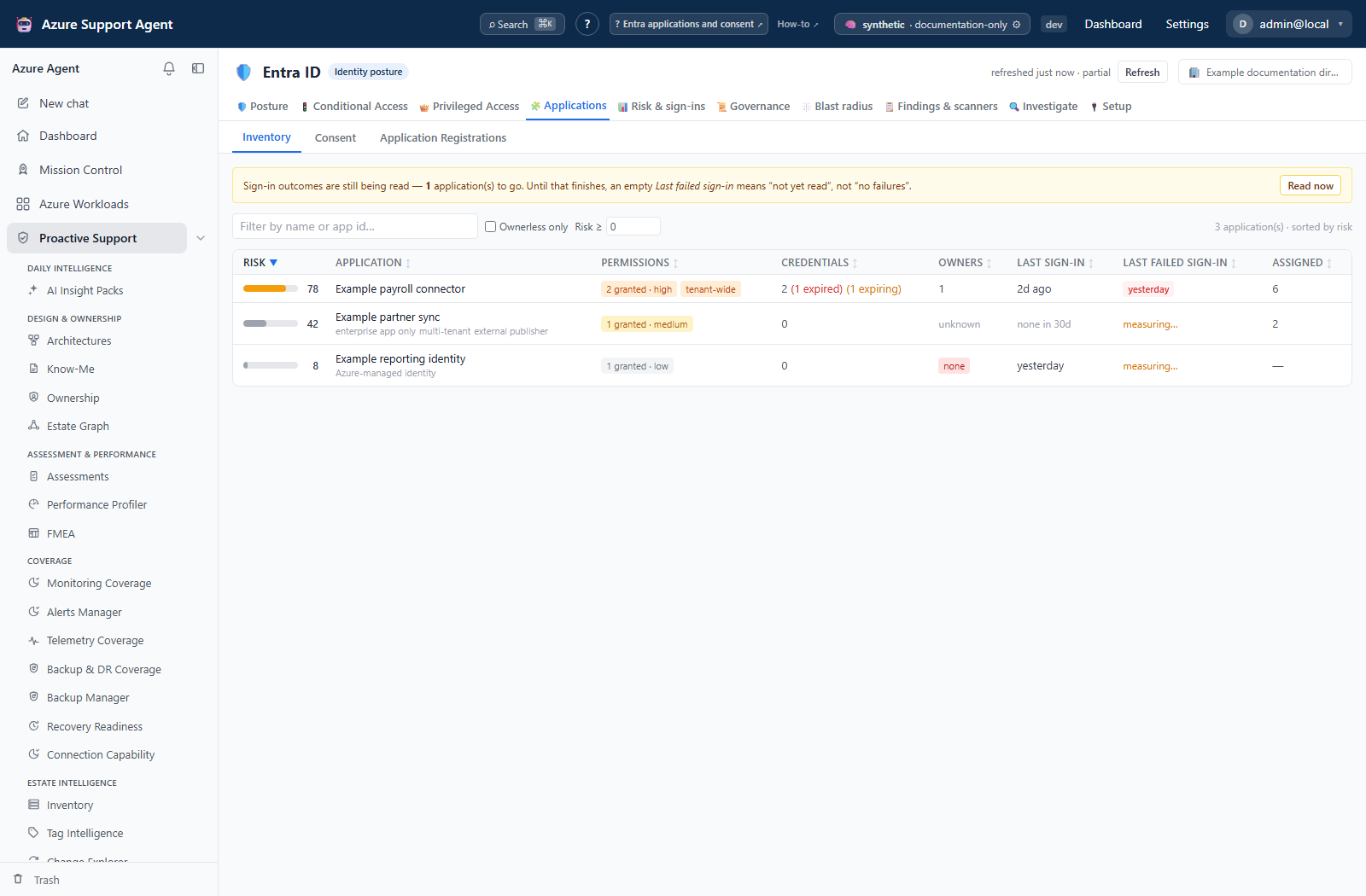 Application inventory: risk, ownership and incomplete sign-in evidence